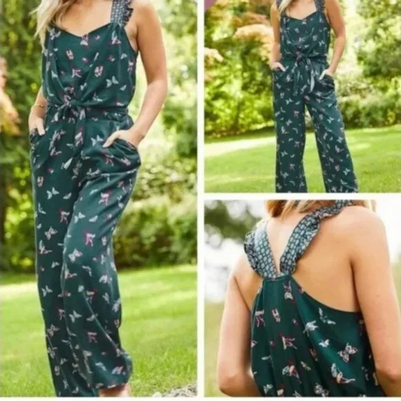 Matilda Jane Evergreen Dream NWOT Butterfly Hummingbird Print Romper Sz XS - Picture 2 of 8